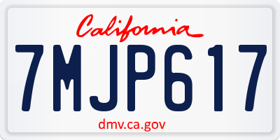 CA license plate 7MJP617