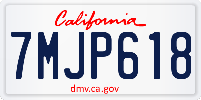 CA license plate 7MJP618