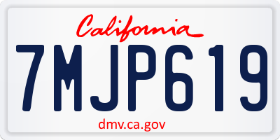 CA license plate 7MJP619