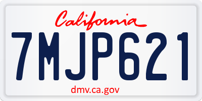 CA license plate 7MJP621