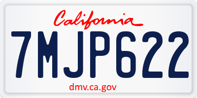 CA license plate 7MJP622