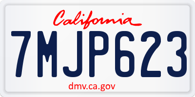 CA license plate 7MJP623