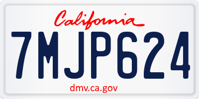 CA license plate 7MJP624