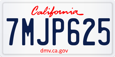 CA license plate 7MJP625