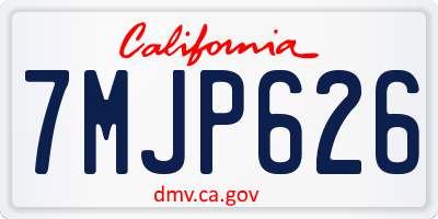 CA license plate 7MJP626