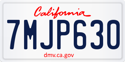 CA license plate 7MJP630