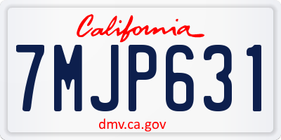 CA license plate 7MJP631