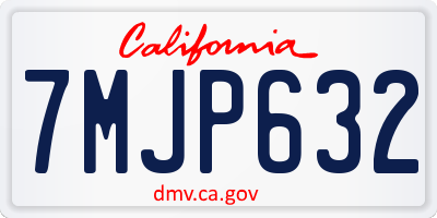 CA license plate 7MJP632