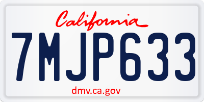 CA license plate 7MJP633