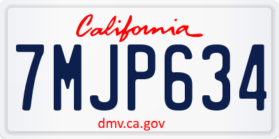 CA license plate 7MJP634