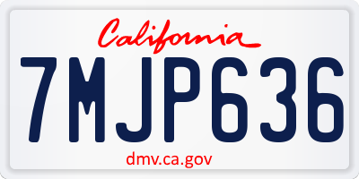 CA license plate 7MJP636