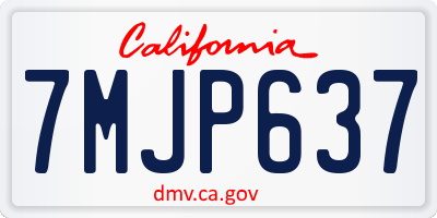 CA license plate 7MJP637