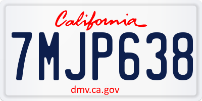 CA license plate 7MJP638