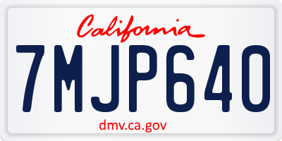 CA license plate 7MJP640