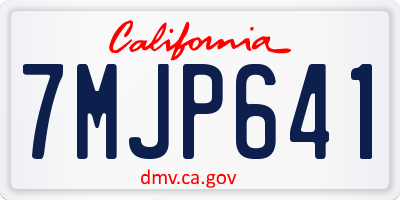 CA license plate 7MJP641