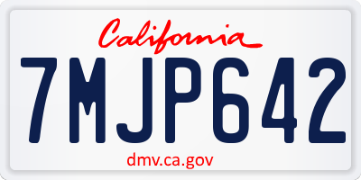 CA license plate 7MJP642