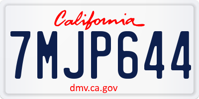 CA license plate 7MJP644