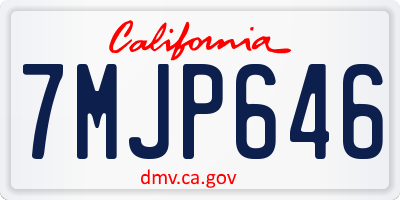 CA license plate 7MJP646