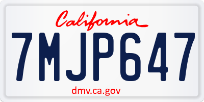 CA license plate 7MJP647