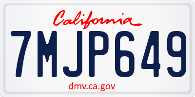 CA license plate 7MJP649