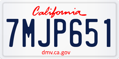 CA license plate 7MJP651