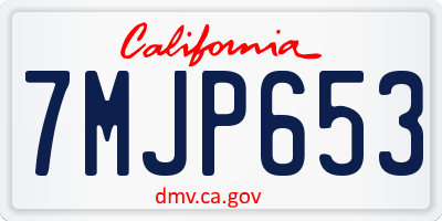 CA license plate 7MJP653