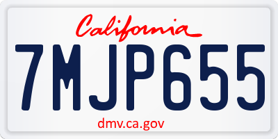 CA license plate 7MJP655