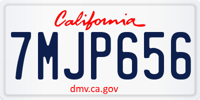 CA license plate 7MJP656