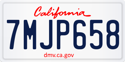 CA license plate 7MJP658