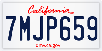 CA license plate 7MJP659