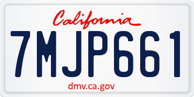 CA license plate 7MJP661