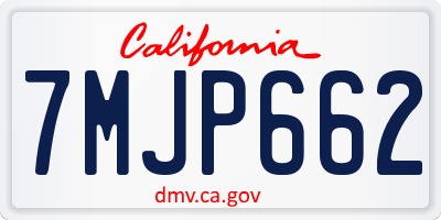 CA license plate 7MJP662