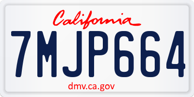 CA license plate 7MJP664