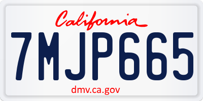 CA license plate 7MJP665