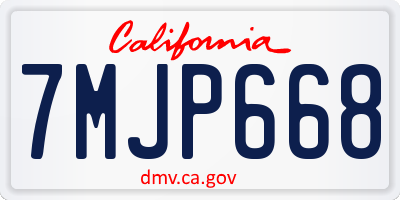 CA license plate 7MJP668