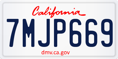 CA license plate 7MJP669