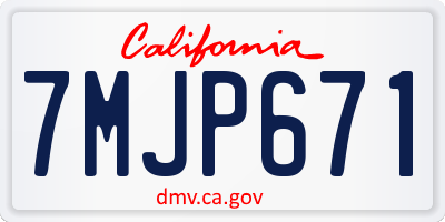 CA license plate 7MJP671