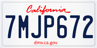 CA license plate 7MJP672