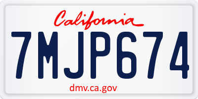 CA license plate 7MJP674