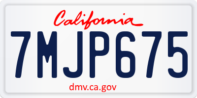 CA license plate 7MJP675