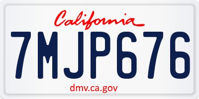 CA license plate 7MJP676