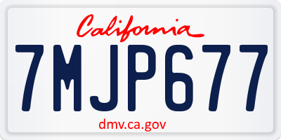 CA license plate 7MJP677