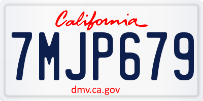 CA license plate 7MJP679