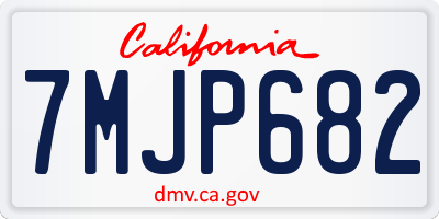 CA license plate 7MJP682