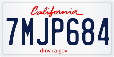 CA license plate 7MJP684