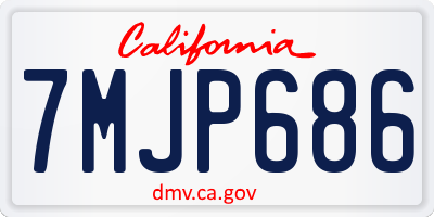 CA license plate 7MJP686