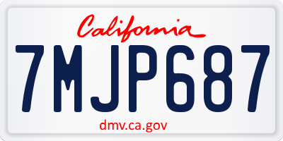 CA license plate 7MJP687