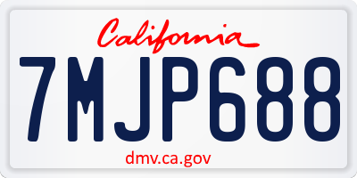 CA license plate 7MJP688