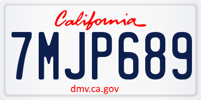 CA license plate 7MJP689