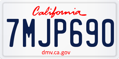 CA license plate 7MJP690